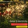 Solar Powered Fireworks, Ground Mounted Lights, Outdoor Atmosphere Decoration, LED Lawn Lights