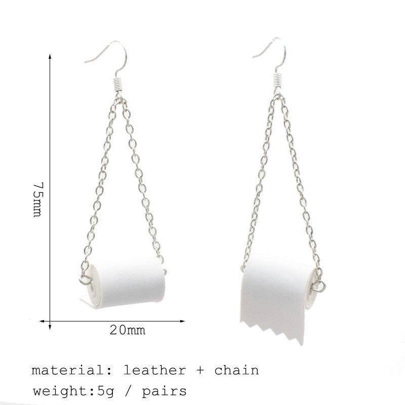 1Pair Sterling Toilet Paper Roll Earrings Hook Ear Wire Polymer Clay Handmade