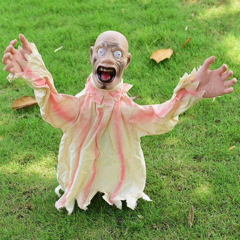 Fantasma que Agita Estaca de Suelo para Halloween Decoración Espeluznante - Accesorio de Miedo para Casa Embrujada o Broma de Sala de Escape.