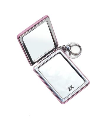MEPOINT Compact Mirror with Keychain for Girls Compact Mirror Gift for Girls, Portable Cute Small Metal Folding Pocket Makeup Mirror
