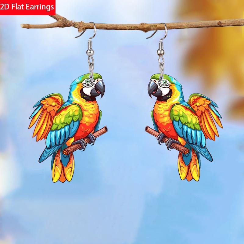 Colorful Parrot Acrylic Earrings for Women Earrings Chic New Animal Earrings Fashion Earrings Jewelry Accessories for Party Festivals