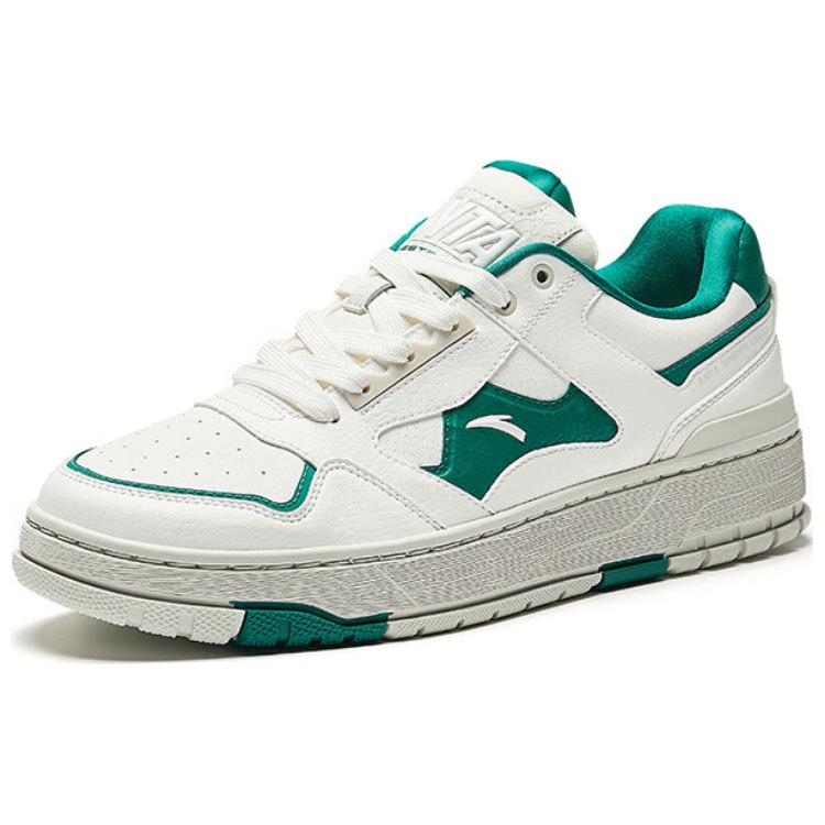 Anta Weifeng Comfortable Versatile Non-Slip Wear-Resistant Low-Top Skate Shoes Men sneaker White Green Gray 112518075-3