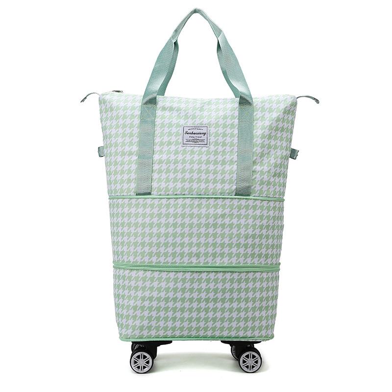 

Travel bag Universal silent roller bag Large capacity to be delivered Business trip accommodation Storage Luggage bag Portable thousand bird grid bag зелений