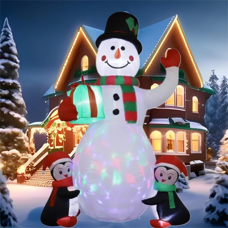 Inflatable Toy Penguins Gift Snowman Christmas Inflatable Model Luminous Inflatable Model Christmas Atmosphere Decoration Model