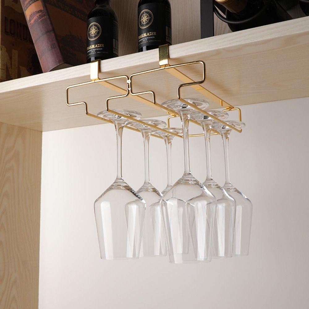 Lightweight Wine Glass Hanging Rack Durable Wine Glass Holder Kitchen Storage Shelf  Kitchen Tools