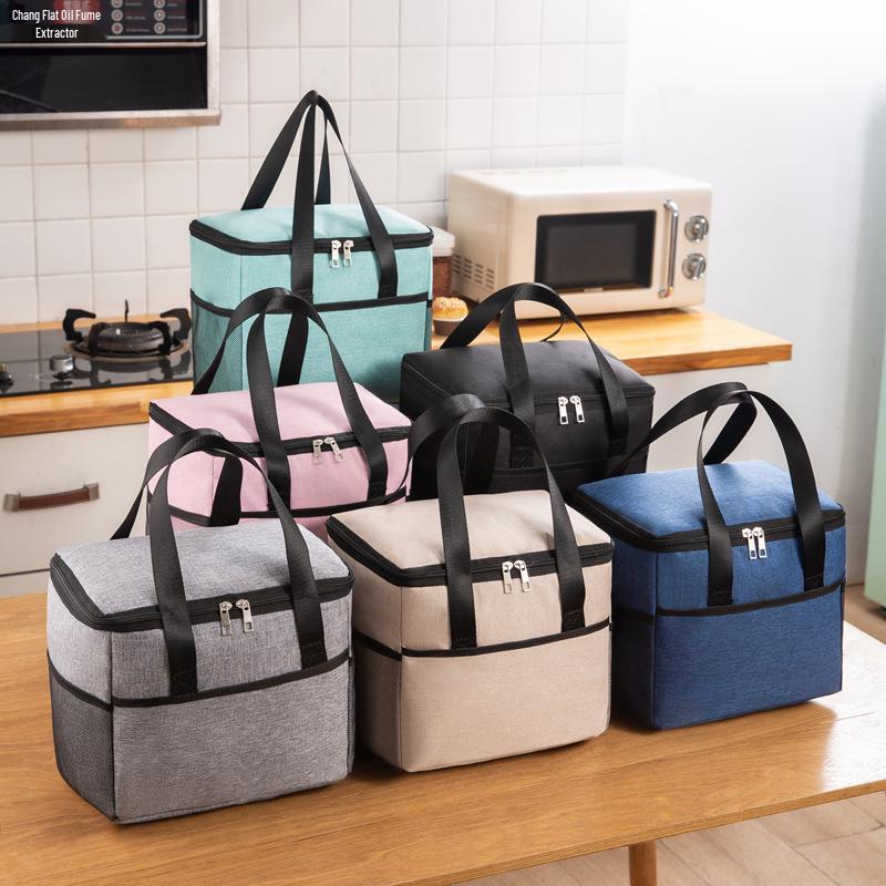 Cationic Waterproof Insulated Large Lunch Bag with Ice Pack for Picnics and Travel