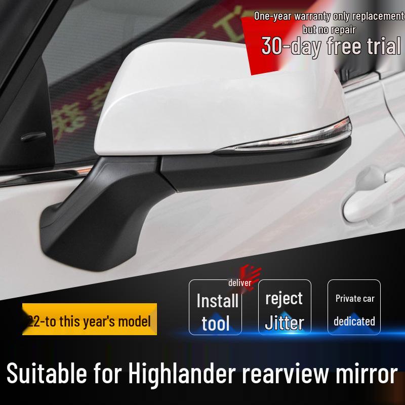 

Rearview Mirror Cover Set for 2022 Toyota Highlander - Left & Right Side 6-line [Unpainted] Driver-Left