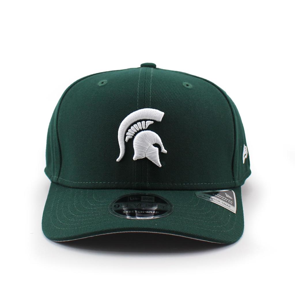 New Era 9SEVENTY Stretch Snapback Michigan State Spartans NCAA Stretch Snapback Dark Used Cap, Cap, Green,