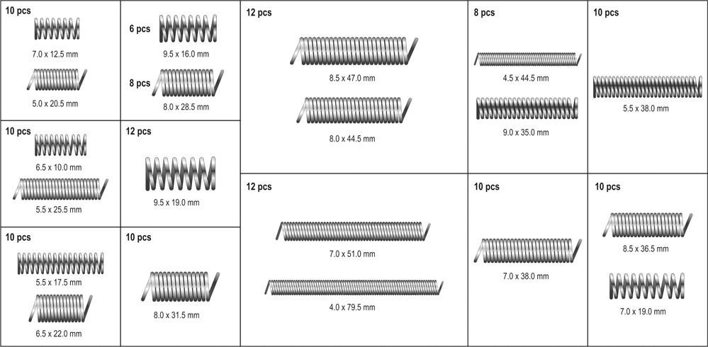 SPRING SET 200 PCS MIX OF TYPES YT-06875 YATO