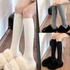 Women's Knee-High White Calf Socks - Autumn/Winter Style, Sweat-Absorbent, Thick Cotton, Antibacterial, and Deodorant.