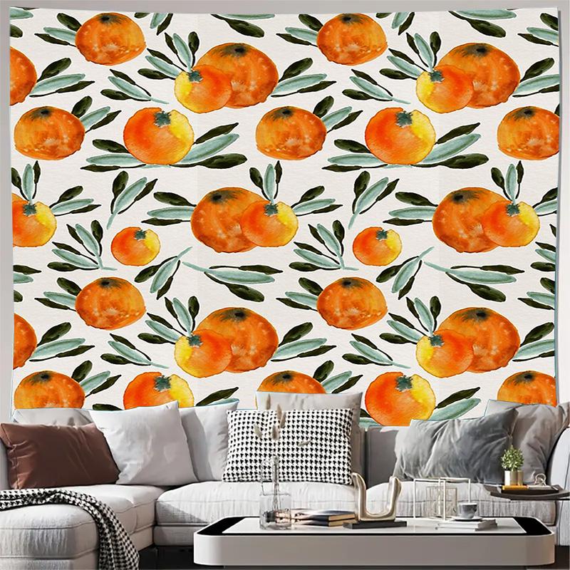 

Orange Peel Botanical Tapestry Citrus Fruit Wall Hanging Tropical Nature Decor Boho Dorm Room Aesthetic Summer Vibe Artistic Hom 74x94cm(29x37in)