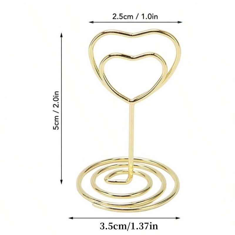 10/20pcs Love Heart Table Number Holder Romantic Wedding Name Card Holder Metal Memo Photo Clip Home Party Decoration Supplies