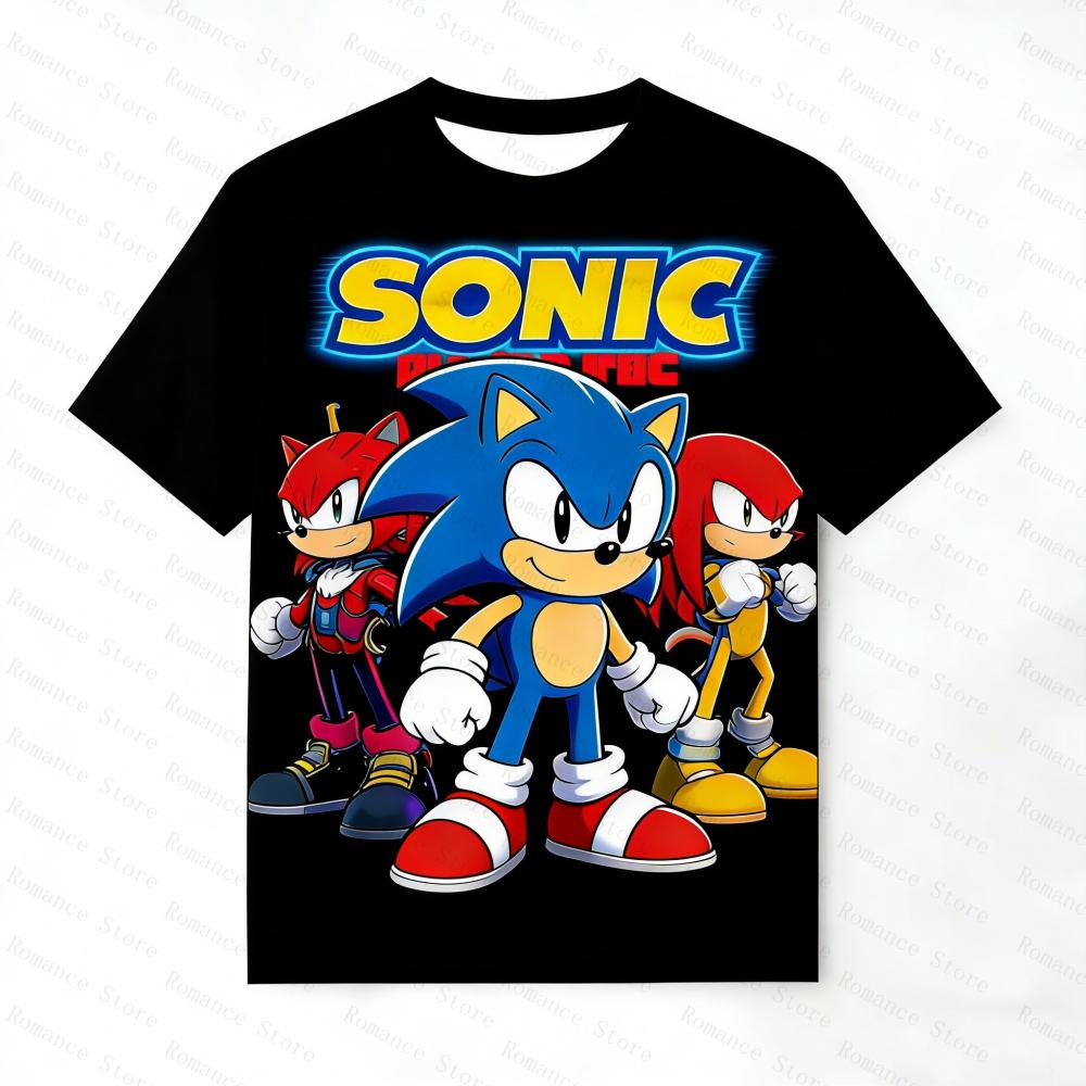 Men T Shirt Women Tee Boys Girls Top Adults Children Parent Child quick dry kid Tshirts Sonic The Hedgehog 3D Print Outfit New