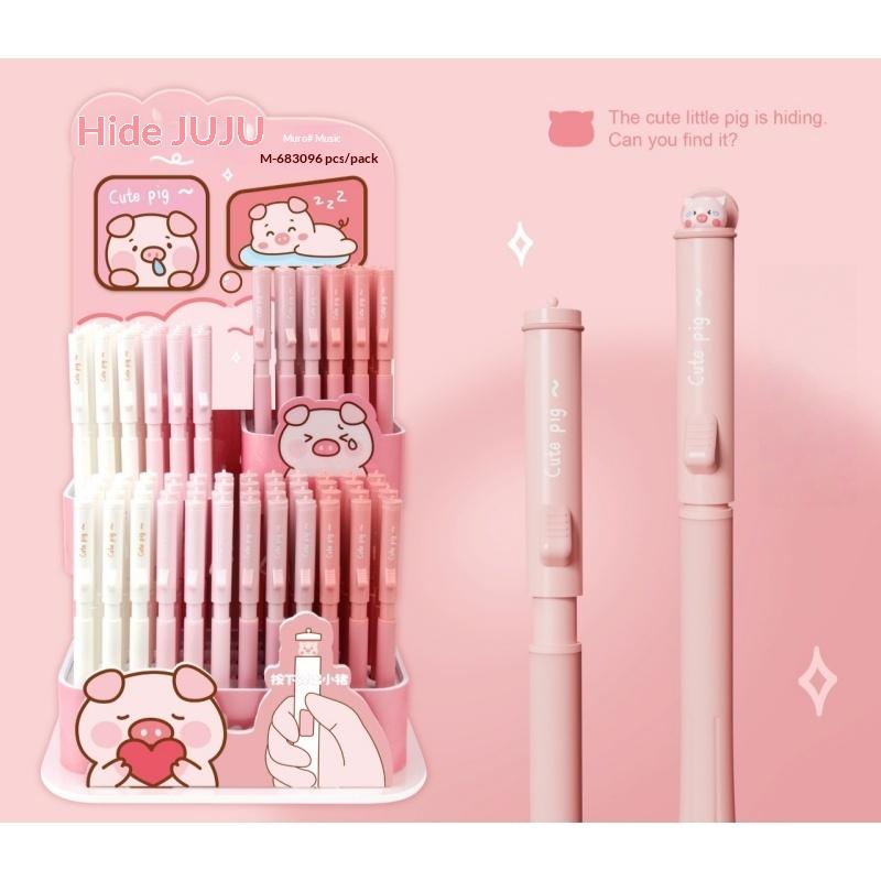 New 3Pcs Kawaii Cat Decompression Pens 0.5mm Black Quick-Dry Ballpoint Pen School Office Stationery Gift For Cat Lovers