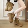 2025 autumn new Martin boots women's platform heightening casual boots fashion Korean version of versatile lace-up personalized big head boots
