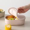 3-Fächer 900ml Silikon-Lunchbox mit Deckel Mikrowellengeeignet Obst-Lunchbox Kühlschrank Frischehaltebox Picknick Outdoor-Lunchbox