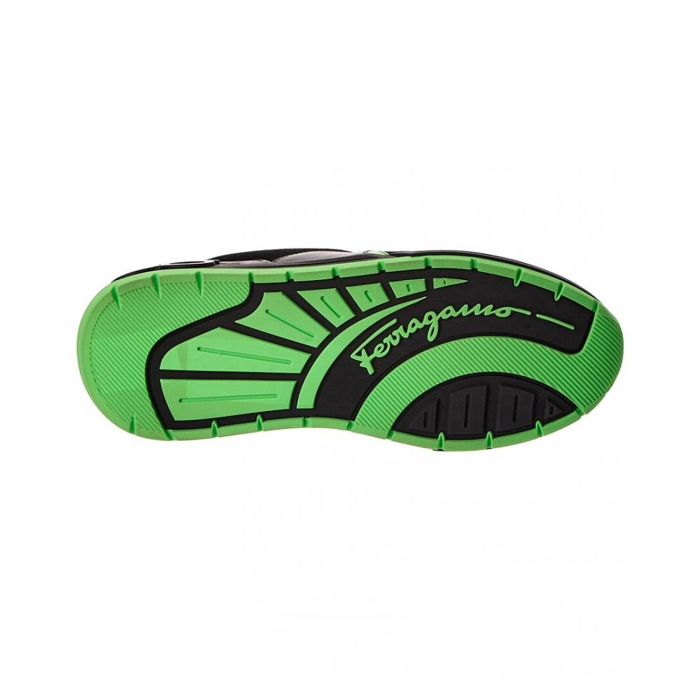 Salvatore Ferragamo Ferragamo Leather   Suede Sneaker Black