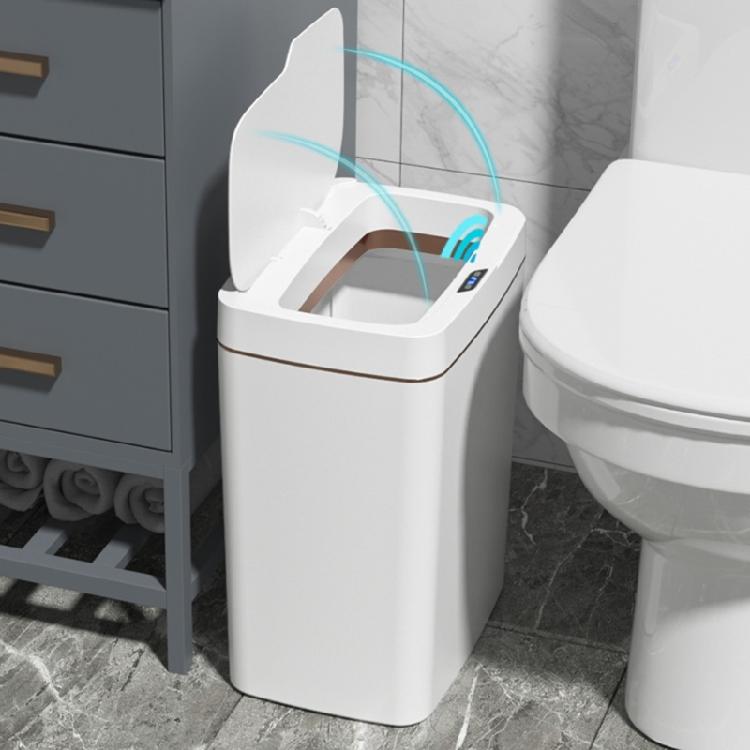 Battery Powered Waste Basket with Sensors Lid Easily Disposal Automatic Garbage Can for Cleanliness Enthusiasts