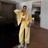 2026 New Women's Clothing Fashion Casual Spring and Autumn Suit Line Color Matching Ins Style Zipper Cardigan Trousers Two-piece Set