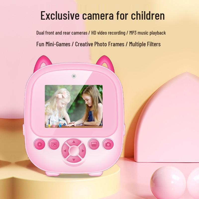S5 HD Mini Dual Instant Camera for Kids - Thermal Cartoon Printing