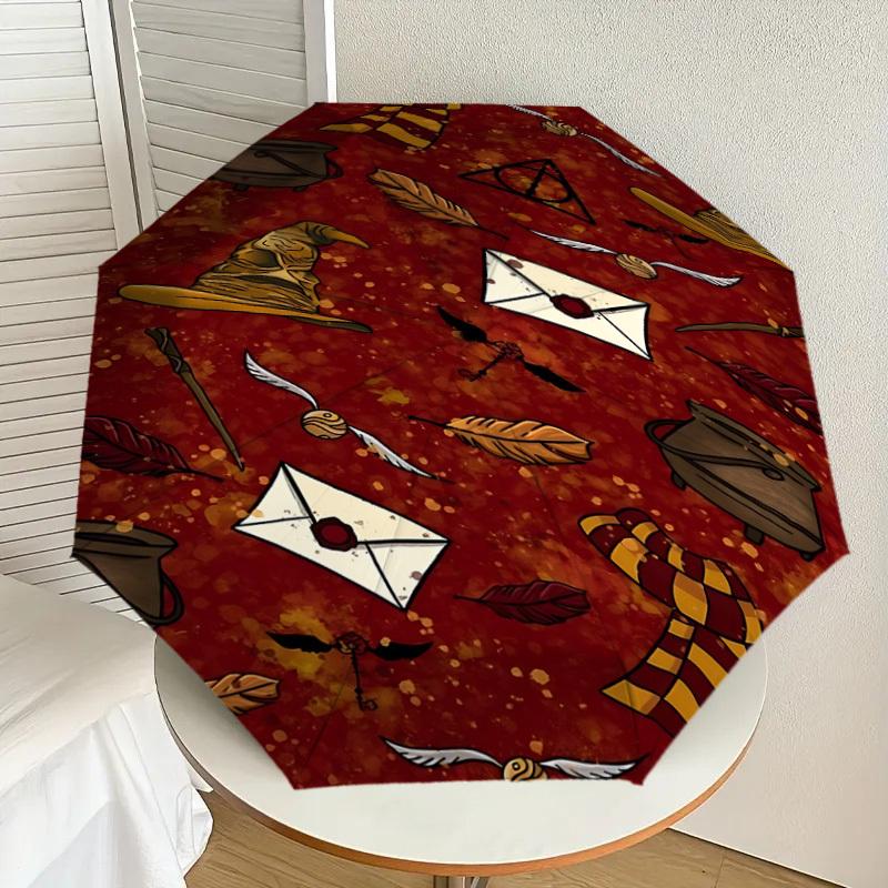 1PC Harry Potter Umbrella-8-Rib Reinforced, Automatic Open, Lightweight & Durable, Cute Fashion Accessory for Outdoor, D2707