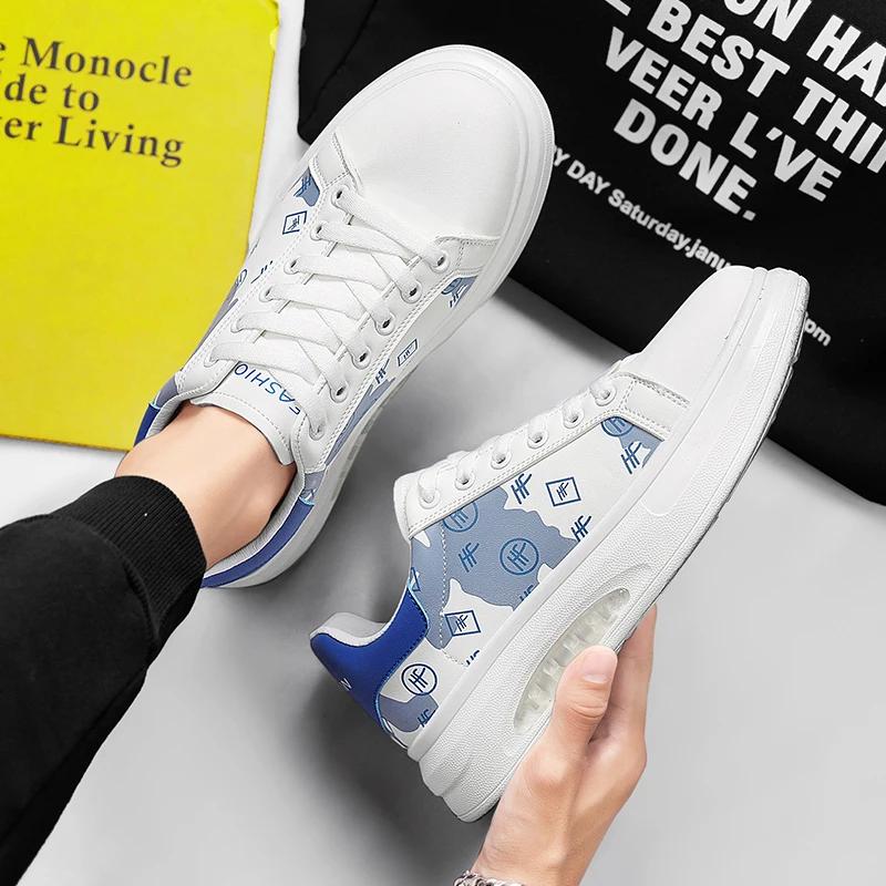 2024 New Men's Shoes Trend Fashion Versatile Thick Sole Comfortable Small White Board Shoes Casual Sports Trendy Shoes Size39-44