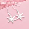 Charming 925 Sterling Silver Exquisite Snowflake Earrings for Women Fashion Wedding Jewelry Party Gifts