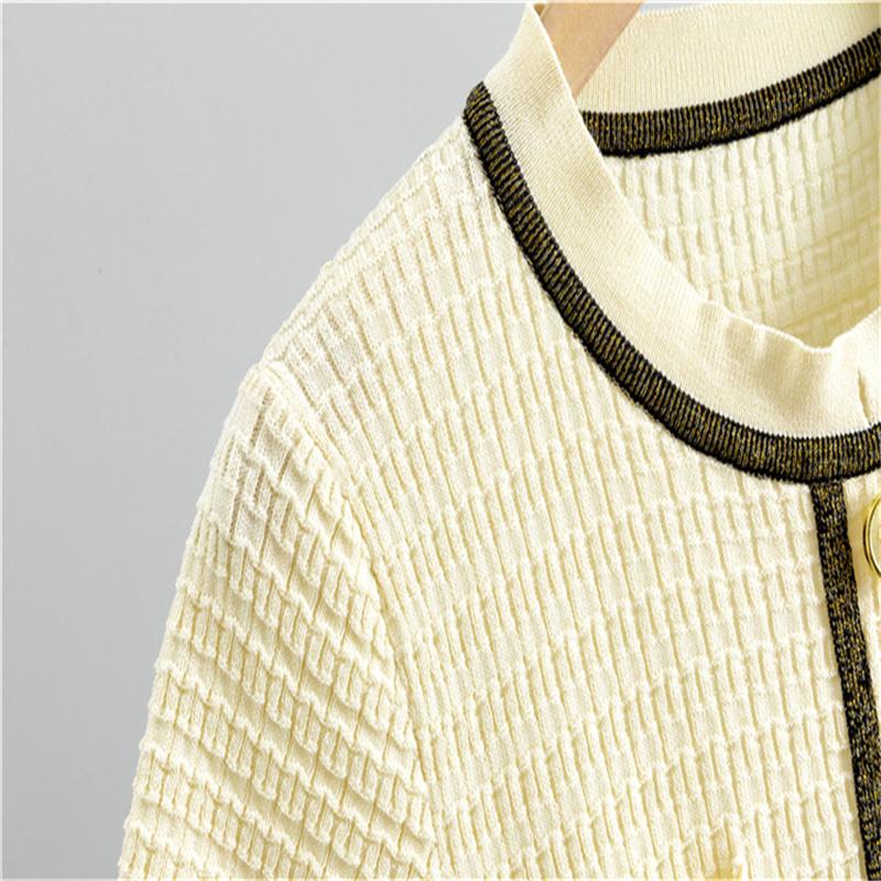 Summer Knitted Dress Fashion Women's Short Sleeve Waist slimming A-line Dress