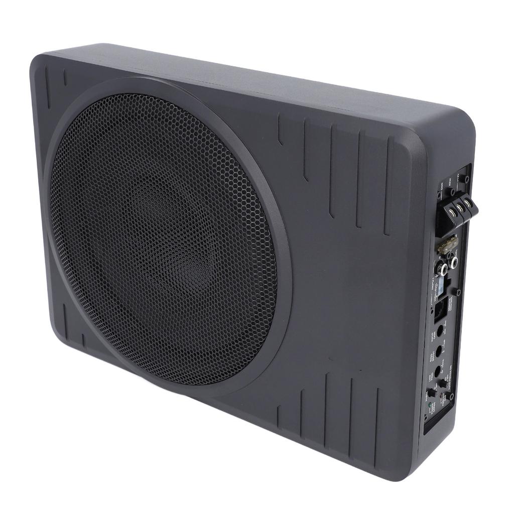 Subwoofer Activo Bajo Asiento de 10 pulgadas 600W Amplificador Incorporado Bajo Premium Delgado Activo Alimentado Subwoofer Bajo Asiento para Coche