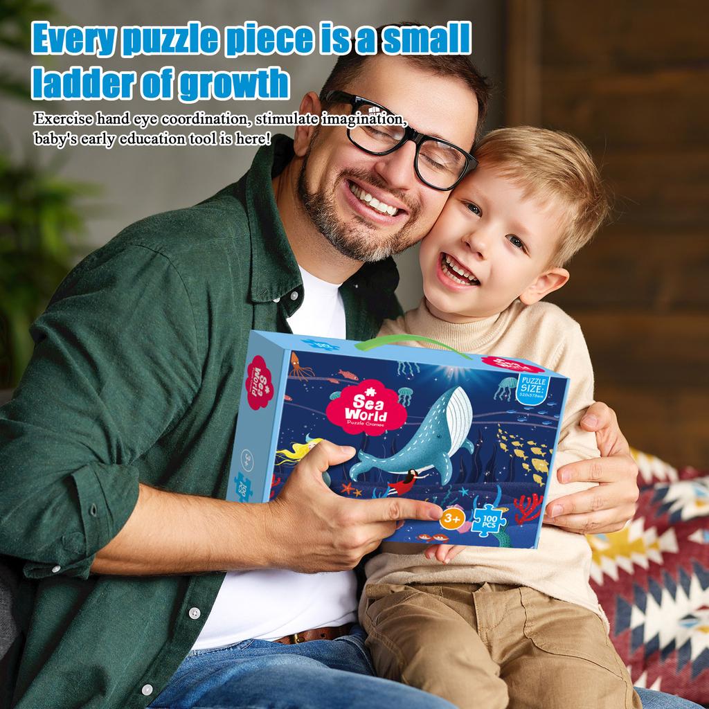 100PC Children's Advanced Educational Puzzles For Kindergarten Boys And Girls, Early Education Assembly Toys Puzzle thickness 1cm