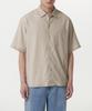 Crinkle Relaxed Short Sleeve Shirt [Light Beige]