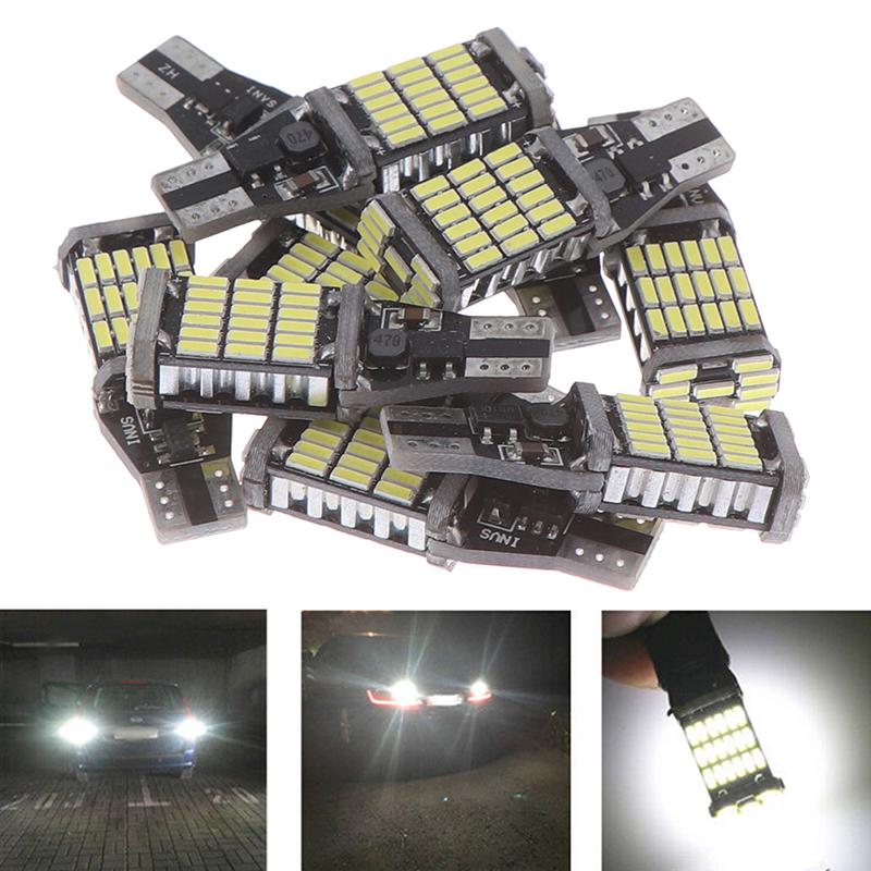 

10 шт. белых 45 Smd 4014 T15 W16W светодиодных ламп заднего хода для автомобиля 6000K