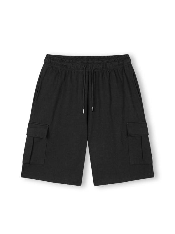 TOPBOY Comfort Essentials Cargo Half Long Elastic Sweatpants Black