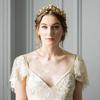 Baroque Style Wedding Party Headband Model Show Hairband with Leaves Headband