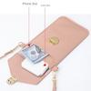 PU Leather Touch Screen Phone Purse Strap with Hook Closure Portable Mobile Phone Bag Multi-function Transparent Crossbody Bags
