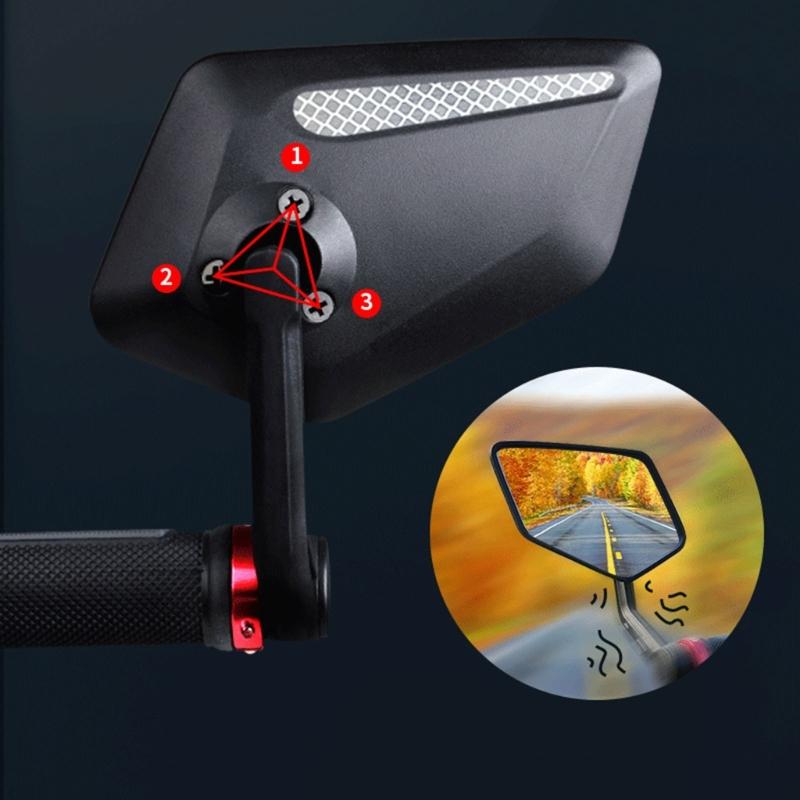 Handlebar Bike Mirror, Bicycles Cycling Rear View Mirrors, 360 Degree Adjustable Rotatable Handlebar Mounted Bike Mirror