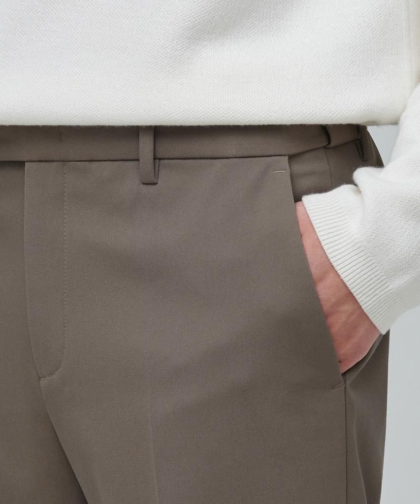 MUSINSA STANDARD Heavyweight Fleece-Lined Tapered Hidden Elastic Waist Length Slacks [Dusty Beige]