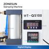 ZONESUN Pneumatische Stanzmaschine Heißpresse Digital Buch Lederbearbeitung Papier Holz Benutzerdefiniertes Logo Prägung Folienzuführer ZS-QS100