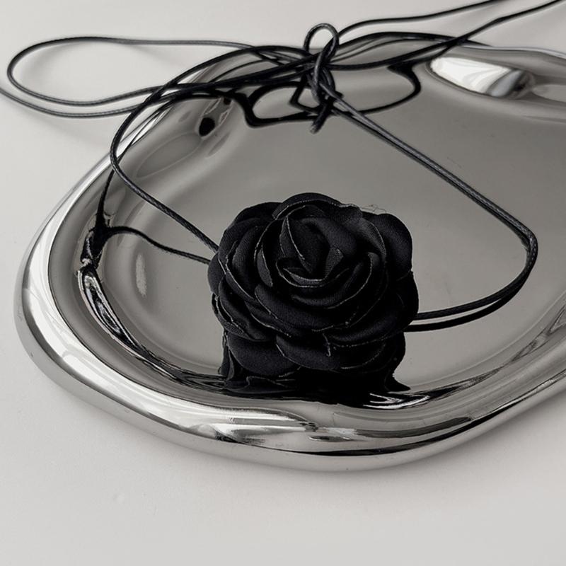 Lace Flower Necklace Vintage Romantic Ribbon Choker Chain Necklace Wedding Bohemian Lace Flower Collar Choker Jewelry
