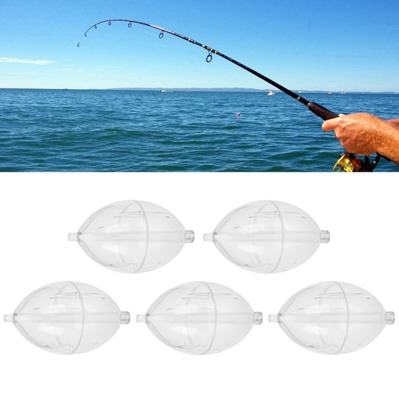 5 Stück Kunststoffe Klar Schwimmer Angeln Slip Cast Spin Float Oval Blasen Float Bobbers Bojen Slip Bobbers Bissanzeiger