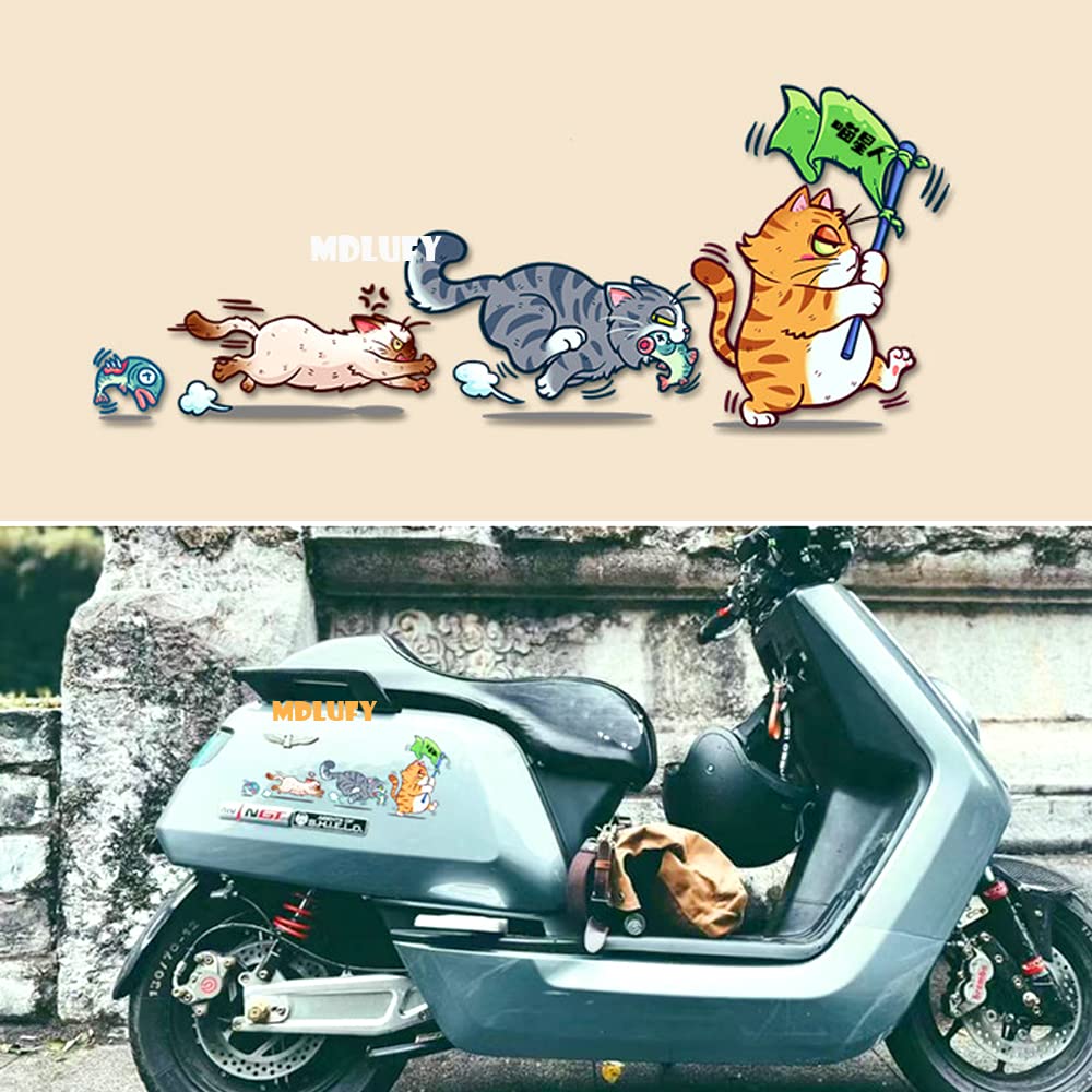 MDLUFY Car Sticker Cartoon Cat Cat Cartoon Waterproof Funny Sticker for Cars and Motorcycles