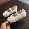 Children Comfortable Cloth Shoes Spring Lightweight Canvas Shoes Flower Embroidery Hanfu Ethnic Dance Shoes Dress Flats Moccasin