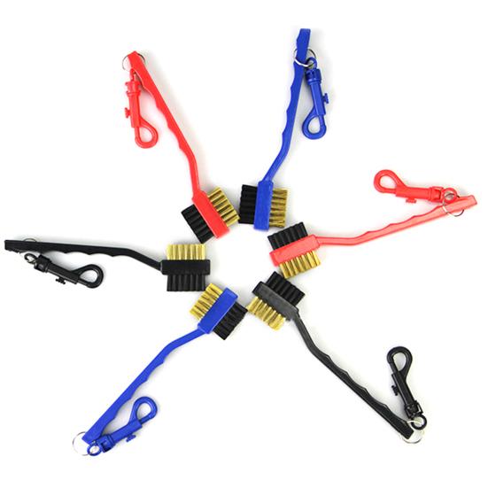 Golf Cleaning Brush 2 Sided Useful Plastic Steel Golf Club Brush for Outdoor