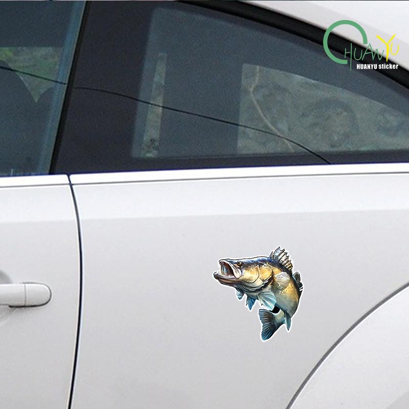 Adesivo in PVC Pesca Pesce Grande Spigola Adesivo per Auto Impermeabile per Paraurti Finestrino Posteriore Laptop