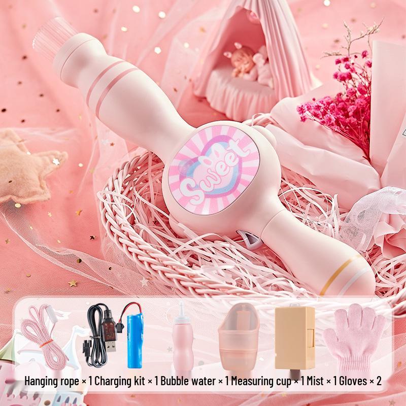 Heart-Shaped Auto Bubble Gun: Large Elastic Smoke Bubble Toy