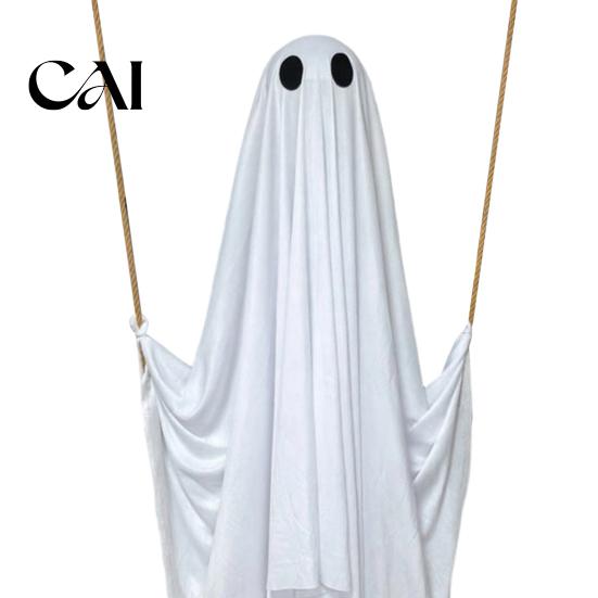 Decorazioni di Halloween per Esterni Altalena Sospesa Decorazione Fantasma, Luci Accese Grandi Oggetti di Scena Spettrali su A per Giardino Esterno Cortile Portico Decorazione Albero Montaggio Facile