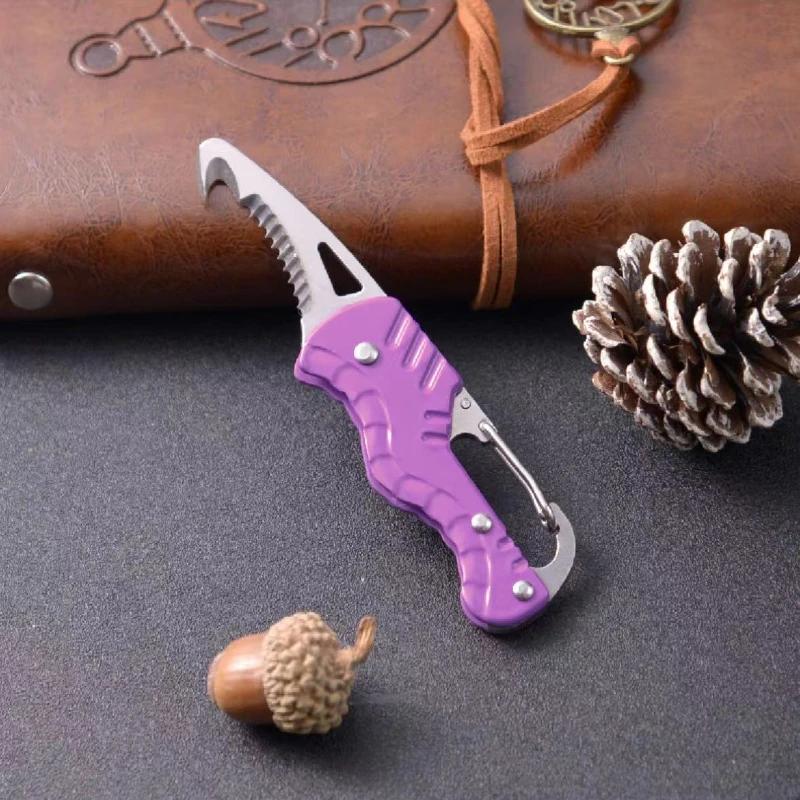 G18 High Hardness Multifunctional Tool Knife Foldable Sawtooth Sharp Express Package Knife Keychain Hook Cutting Survival Tool