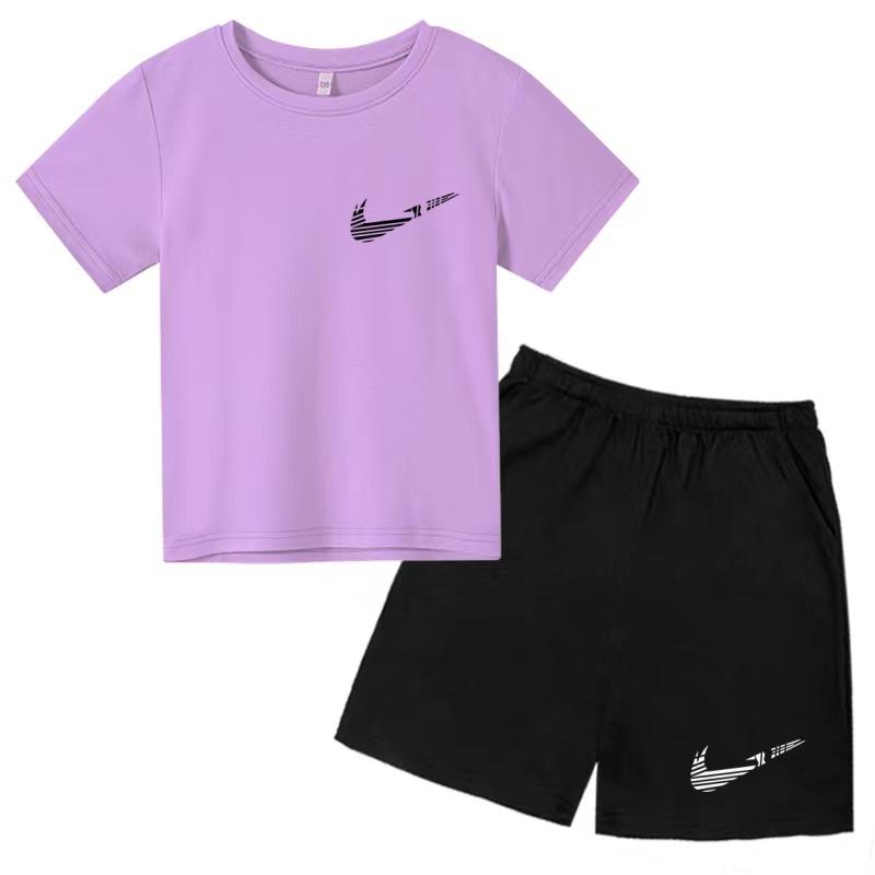 Kinder Sommer Neues Kurzarm-T-Shirt+Shorts 2-teiliges Trainingsanzug Set Junge Mädchen Geburtstagsgeschenk 3-12 Jahre Kleidung Lässig Mode Jogginganzug 140