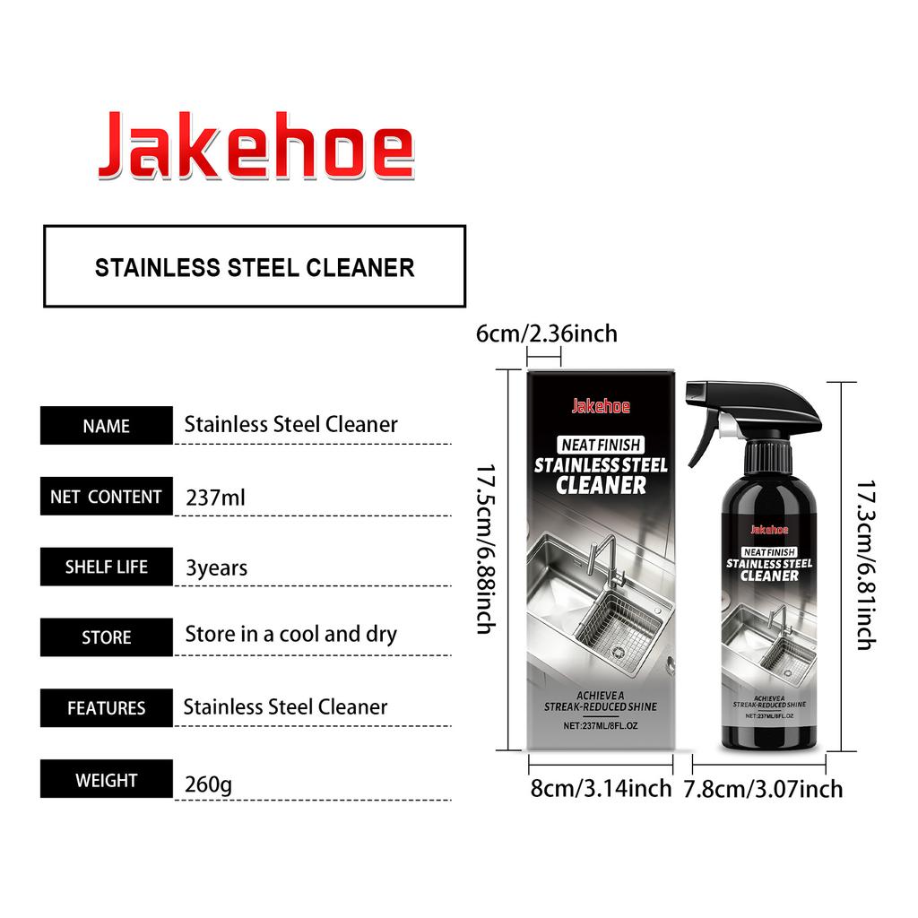Rengöringsspray för rostfritt stål Polering Köksmaskin Kylskåp Diskho Oljefläckborttagare Fingermärkesfri Streckfri 237ml