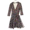 Beauty Products Silk Floral 7 Minutes Sleeve Wrap Knee-length Dress Women Used